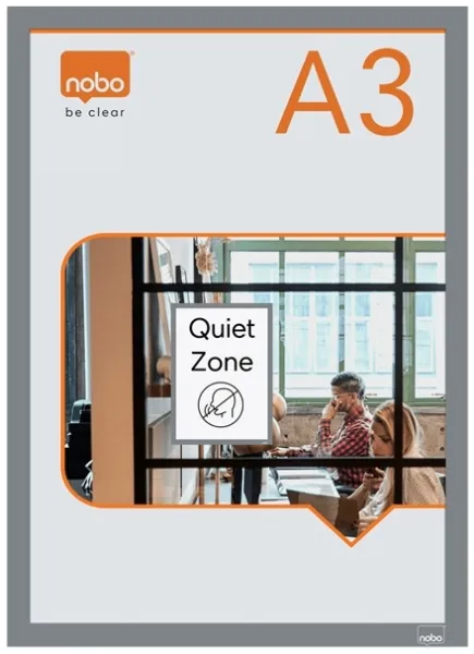 Nobo Pack De 2 Marcos Autoadhesivos Magneticos En Formato A3 - Colocacion En Vertical U Horizontal - Marco De Color Plateado
