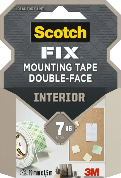 Scotch-Fix Cinta de Montaje Doble Cara Interior 19mm x 1.5m Color Blanco