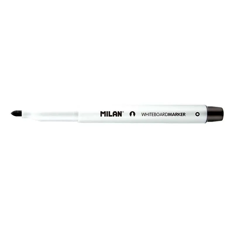 Milan Rotuladores Para Pizarra Blanca Con Punta Redonda - Punta 3.7 Mm - Tinta A Base De Alcohol - Borrable En Seco - Color Negro