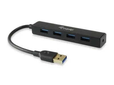 EQUIP Mini Hub USB 3.0 de 4 Puertos para Conexión Eficiente