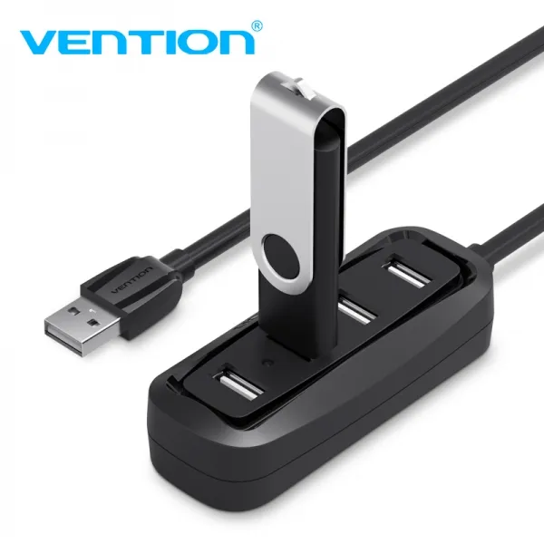 Vention HUB 4 en 1 USB 2.0 a 4x USB 2.0 - 0.5m - Negro