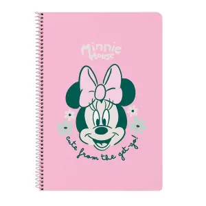 Safta Libreta Minnie Mouse Minty Espiral 80 Hojas 80g/m2 Cuadriculas 4x4mm Rosa Pastel