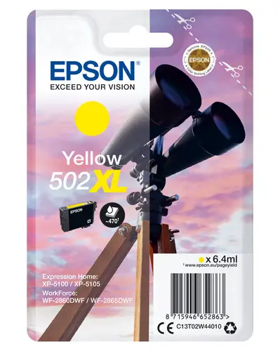 Epson Tinta Amarillo Xp-5100, 5105 / Wf2860Dwf,2865Dwf - Nº 502Xl