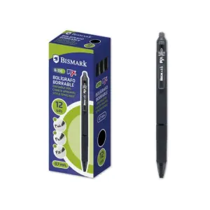 Bismark Bolígrafo Retráctil Borrable Punta Fina 0.7mm Clip Color Negro