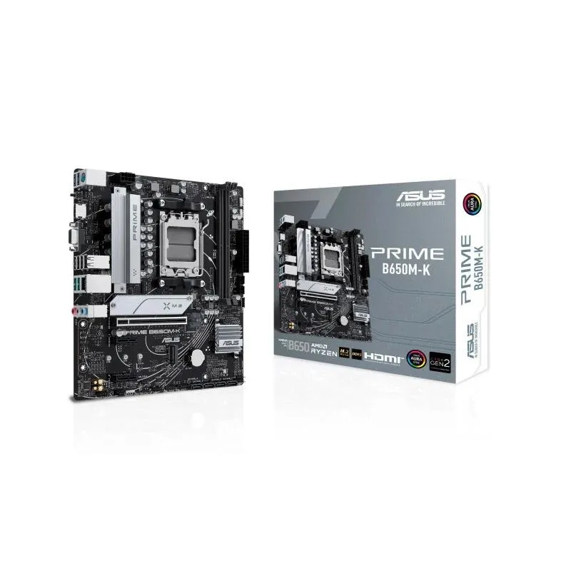 Asus Prime B650M-K Placa Base AMD AM5 MicroATX 2x DDR5 HDMI M.2 PCIe 4.0