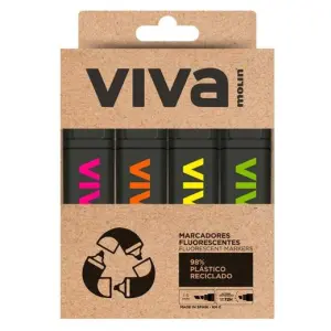 Molin Marcador Fluorescente Viva Eco Surtido Estuche 4 Unidades