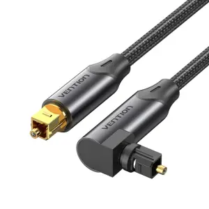 Vention Cable de Audio de Fibra Óptica Acodado Trenzado 2m Color Negro
