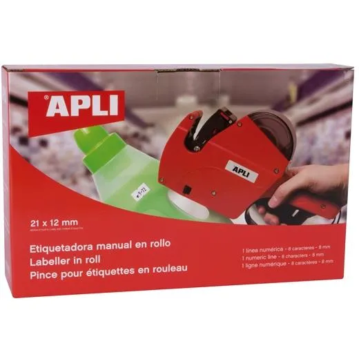 APLI ETIQUETADORA PRECIOS 1 LÍNEA PARA ETIQUETAS 8 CARACTERES