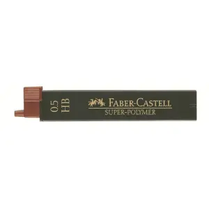 Faber-Castell 9065 Pack de 12 Minas Super-Polymer 0.5 HB - Resistentes y Suaves