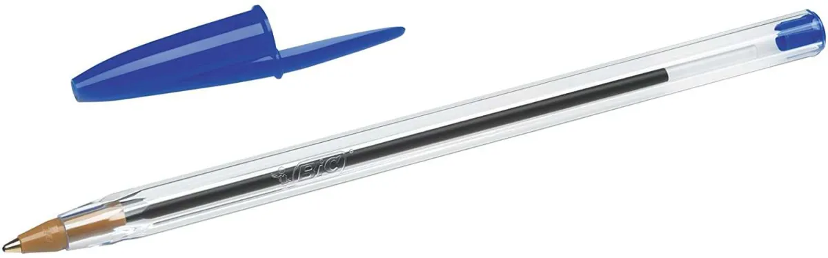 Bic Cristal Original Boligrafo De Bola - Punta Redonda De 1.0Mm - Trazo 0.4Mm - Tinta Con Base De Aceite - Color Azul