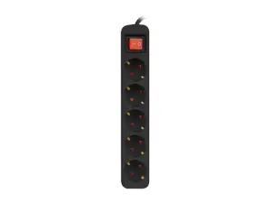 Lanberg Base Múltiple 1,5m 5 Salidas AC Interior Negro
