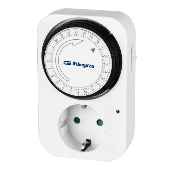 Orbegozo Pg 02 Programador 24 Horas - Potencia Hasta 3500W - Uso Facil E Intuitivo - Intervalos De 15 Minutos - Color Blanco