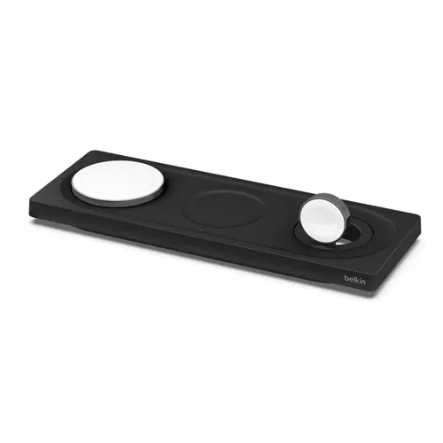 Base De Carga Inalambrica Belkin Wiz016Vfbk Magsafe 3 En 1 Apple Iphone Airpods Watch Negro