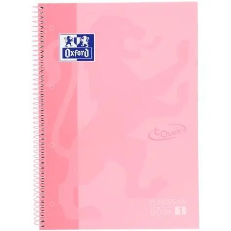 Oxford Europeanbook 1 Cuaderno A4+ 80 Hojas Microperforadas Cuadricula 5x5mm Rosa
