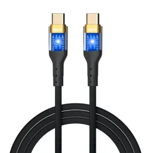 iggual Cable USB-C a tipo C 3A 100 cm trenzado LED