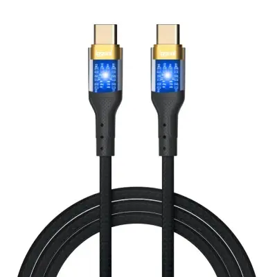 iggual Cable USB-C a tipo C 3A 100 cm trenzado LED