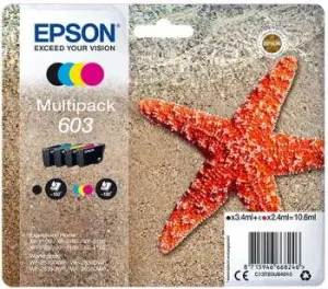 Epson Tinta Multipack BK/C/M/Y Nº 603 para XP-2100, 3100, 4100 y WF-2830DWF, 2850DW
