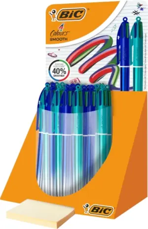 Bic 4 Colours Smooth Gradient Expositor 30 Bolígrafos Retráctiles 1.0mm
