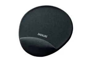 Esselte Dataline Alfombrilla con Reposamuñecas - Medidas 220x245x25mm - Base Antideslizante - Control del Raton Mejorado - Color Negro