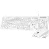 Subblim Combo Business Slim Silencioso - Teclado y Ratón Ergonómico USB Plug & Play, Ratón 1200 DPI, Color Blanco