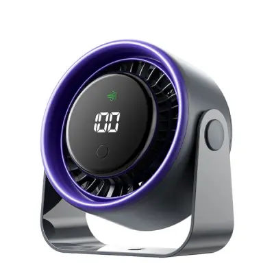 Vention Ventilador de Sobremesa Pro - 2500RPM, Batería 4500mAh, USB-C, Modo Noche, Gris Oscuro