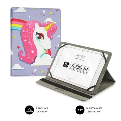 Subblim Funda Universal para Tablet de 9.6" a 11" con Soporte Antideslizante y Posición de Visión Ajustable