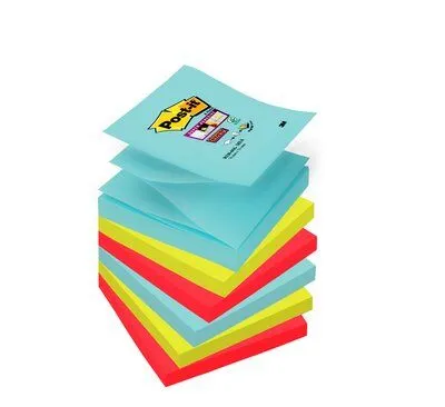 Post-it Super Sticky Pack de 6 Blocs de 90 Notas Adhesivas 76x76mm Colores Surtidos