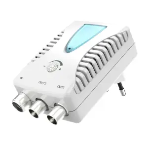 Hama Amplificador de Cable de Banda Ancha CATV 22dB Doble Salida Blanco