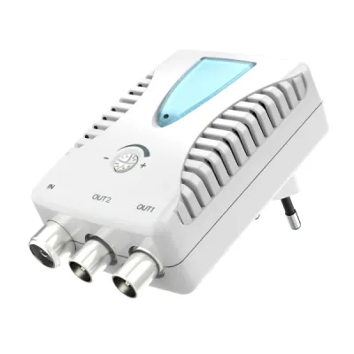 Hama Amplificador de Cable de Banda Ancha CATV 22dB Doble Salida Blanco
