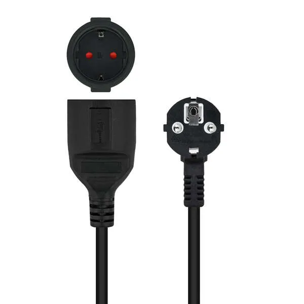 Nanocable Alargador Schuko Negro 5 M