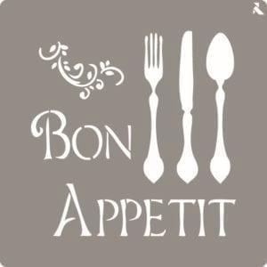 La Pajarita Stencil St-07 Plantilla Decorativa Modelo Bon Appetit
