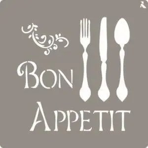 La Pajarita Stencil ST-07 Plantilla Decorativa Bon Appetit