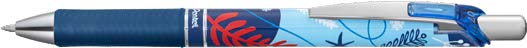 Pentel Energel Boligrafo De Tinta Gel Retractil 0.7Mm - Trazo 0.35Mm - Recargable - Grip De Agarre - Tinta Color Azul - Diseños Florales Japoneses