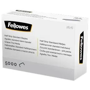 Fellowes Grapas De Carga Media 26/6 Plata Caja De 5000 Unidades