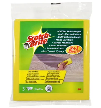 Scotch-Brite Pack de 3 Bayetas Multiusos Amarillo - Promoción 2 + 1 Gratis