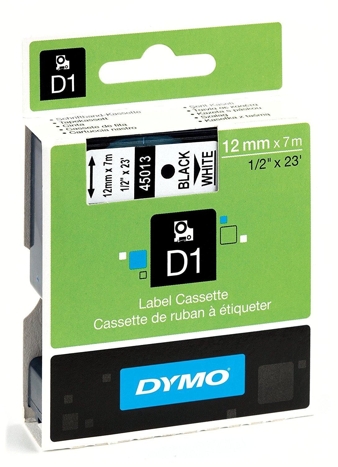 Dymo Cinta De Transferencia Termica D1 45013. Etiquetas Estándar Negro Sobre Blanco De 12Mmx7M . Poliester Autoadhesiva. Rotuladora Labelmanager