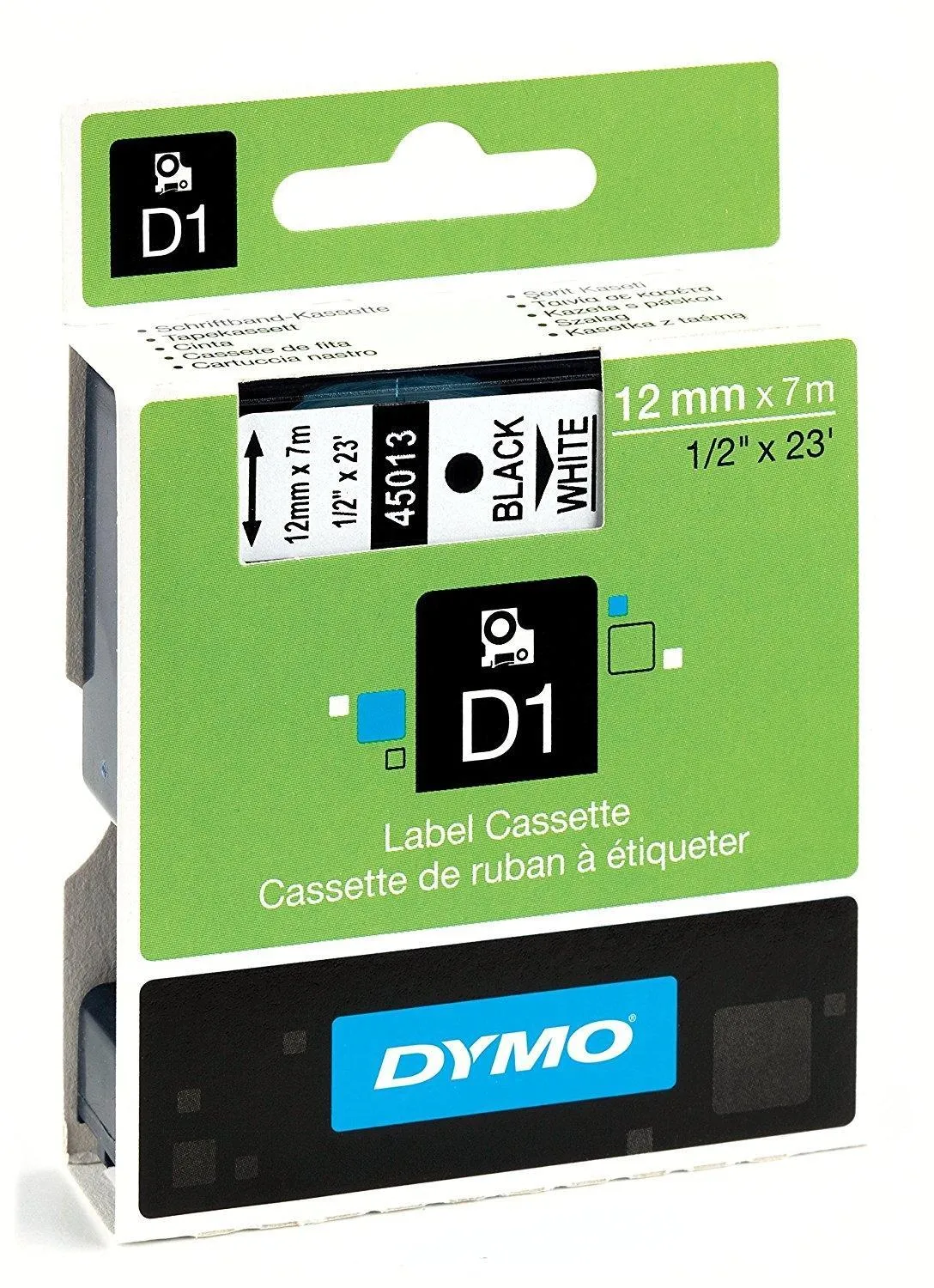 Dymo Cinta De Transferencia Termica D1 - Negro Sobre Blanco - 12Mmx7M - Poliester - Rotuladora Labelmanager