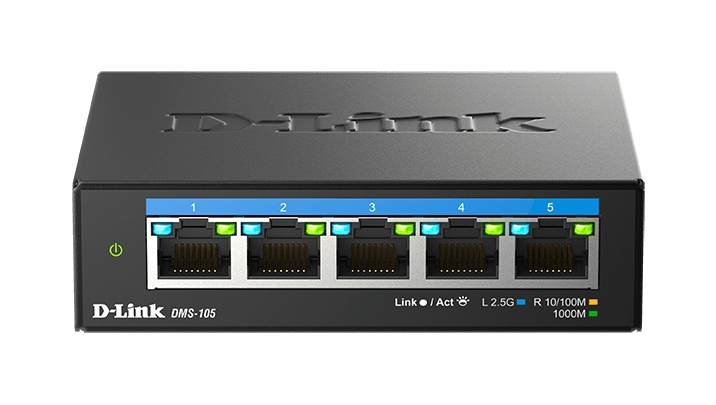 D-Link Switch 5 Puertos Multigigabit 2.5G No Gestionado - Switching 25 Gbps - Chasis Metalico