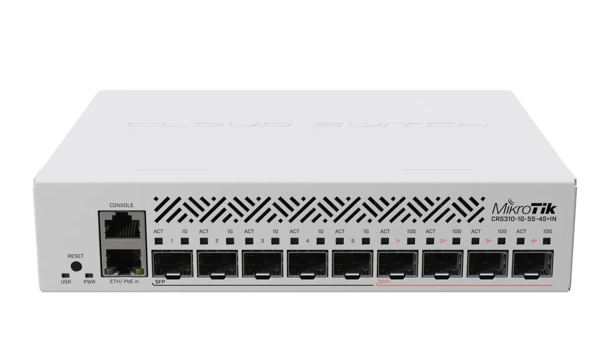 MikroTik CRS310-1G-5S-4S+IN Switch 5xSFP 4xSFP+ para Redes