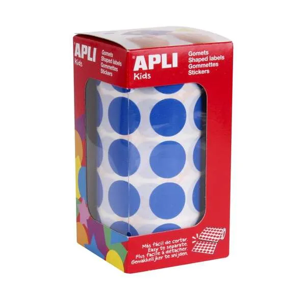 Apli Gomets Redondos 20mm Azul en Rollo