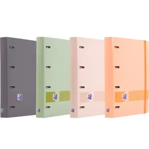 Oxford Carpeta 4 Anillas Boreal A4+ con Recambio 5x5 T/Plástico Aterciopelado