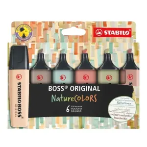 Stabilo Boss Naturecolors Pack de 6 Marcadores Tinta a Base de Agua 2-5mm