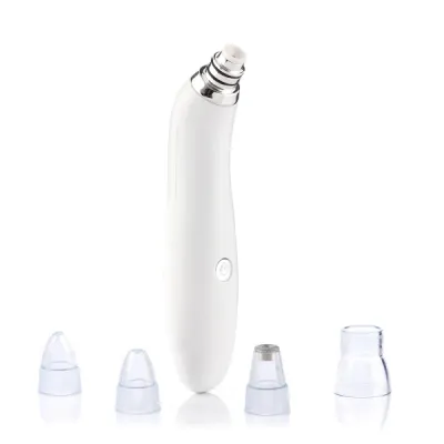 InnovaGoods Limpiador Facial Eléctrico Pore·Off Inalámbrico con Cabezales - Blanco 4.5x20x3.5cm
