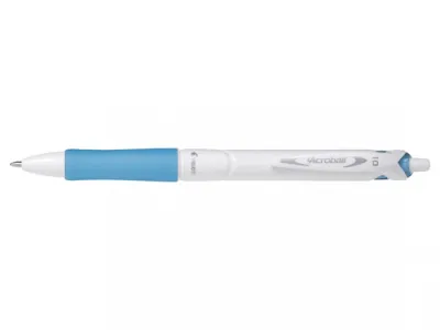 Pilot Boligrafo De Bola Retractil Acroball Purewhite - Recargable - Fabricado Con Plastico Reciclado - Punta Redonda 1Mm - Trazo 0.28Mm - Grip Ergonomico - Color Azul Claro