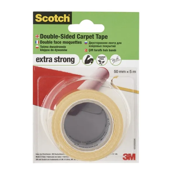 Scotch Cinta Adhesiva para Moqueta 50mm x 5m - Alta Fuerza Adhesiva - Color Blanco