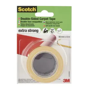 Scotch Cinta Adhesiva para Moqueta 50mm x 5m - Alta Fuerza Adhesiva - Color Blanco