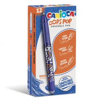 Carioca Oops Pop Bolígrafos Borrables Termo Sensible Punta Ø 0.7mm Color Azul