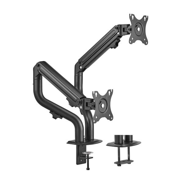 Aisens Soporte De Mesa Eco Contrapeso Giratorio E Inclinable Para Monitor/Tv 8Kg (3 Pivotes - 2 Brazos) De 17-32 - Color Negro