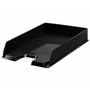 Esselte Bandeja Portadocumentos Vertical A4 con Espacio para Etiqueta - Negro