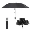 InnovaGoods Folbrella Paraguas Inverso con Luz LED Compacto y Antigoteo Negro y Gris